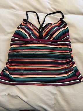 Kona Sol Multicolor Striped Camisole Tankini swim top